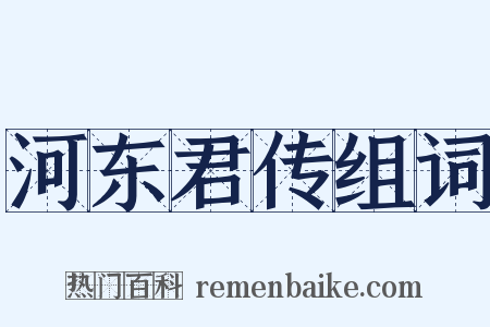 河东君传组词是什么意思的图片